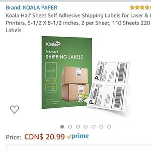 Shipping sticker labels